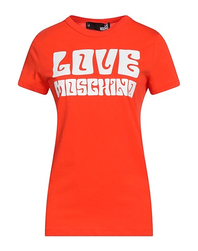 LOVE MOSCHINO T-shirt Orange 100% Cotton, Elastane