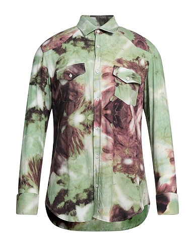 BENEVIERRE Camicia fantasia Verde chiaro 100% Viscosa