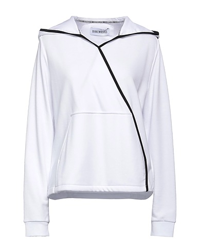 BIKKEMBERGS Hooded sweatshirt White 57% Polyester, 43% Cotton, Elastane