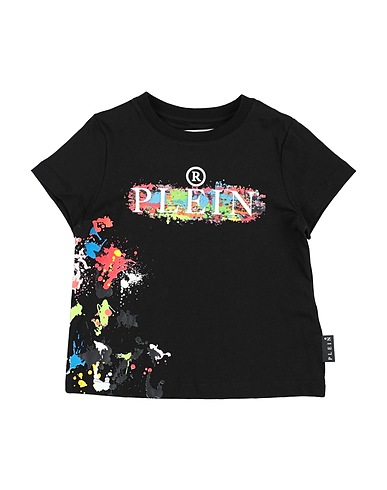 PHILIPP PLEIN 티셔츠 블랙 100% 코튼, 엘라스테인