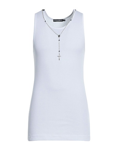 DOLCE&GABBANA Vest White 100% Cotton, Brass, Crystal