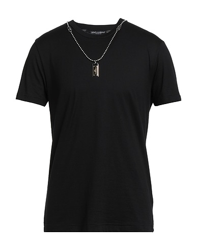 DOLCE&GABBANA T-shirt Black 100% Cotton, Brass