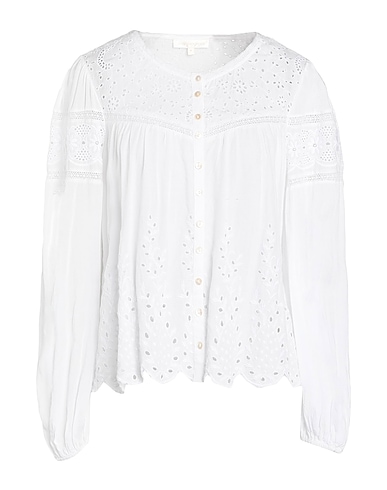 LOVESHACKFANCY Solid colour shirts & blouses White 100% Viscose