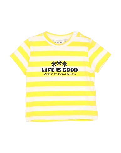 MANUEL RITZ Ｔシャツ イエロー コットン 95% / ポリウレタン 5%