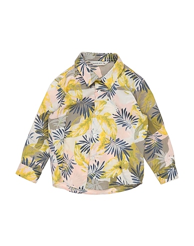 MANUEL RITZ Camicia fantasia Giallo 97% Cotone, 3% Elastan