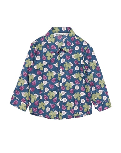 MANUEL RITZ Patterned shirt Midnight blue 100% Cotton