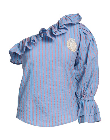 ATOS LOMBARDINI Top asymétrique Bleu-gris 100% Coton