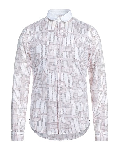 TRUSSARDI Patterned shirt White 100% Cotton