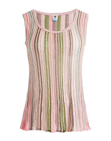 M MISSONI Tank top Pink 82% Viscose, 10% Polyamide, 8% Polyester