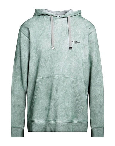 DONDUP Hooded sweatshirt Light green 100% Cotton, Elastane