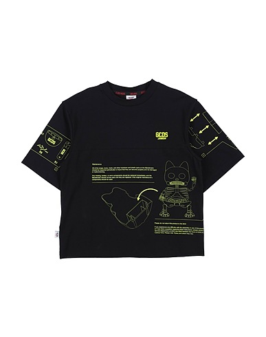 GCDS MINI T-shirt Black 95% Cotton, 5% Elastane