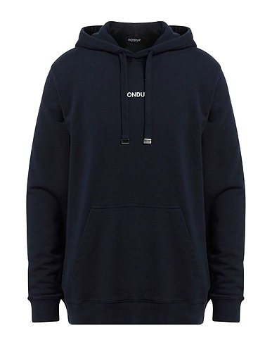 DONDUP Hooded sweatshirt Midnight blue 100% Cotton, Elastane