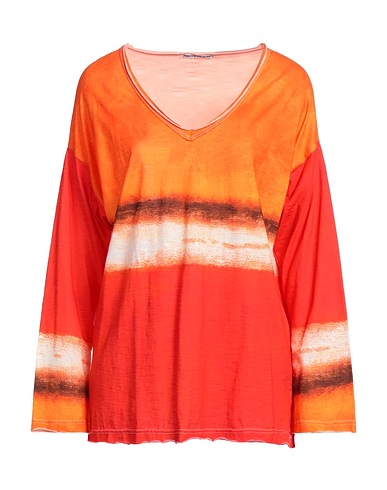 B.A. PRINTED ARTWORKS T-shirt Orange 70% Cotton, 30% Linen