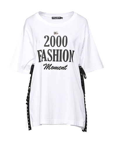 DOLCE&GABBANA Oversize-T-Shirt White 100% Cotton, Bronze, Viscose, Polyester, Brass