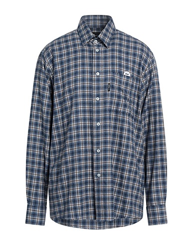 MTLSTUDIO MATTEOLAMANDINI Checked shirt Midnight blue 100% Cotton