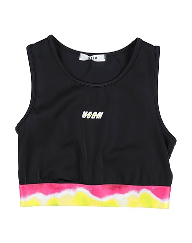 MSGM T-shirt Black 78% Polyamide, 22% Elastane