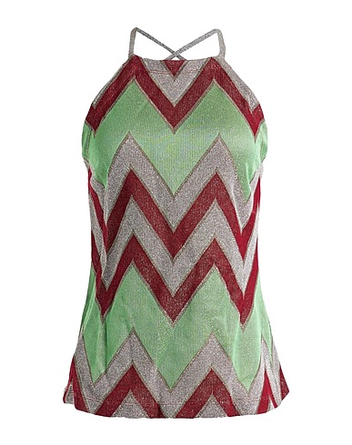 M MISSONI Top Green 47% Cotton, 31% Viscose, 11% Polyamide, 11% Metallic Polyester