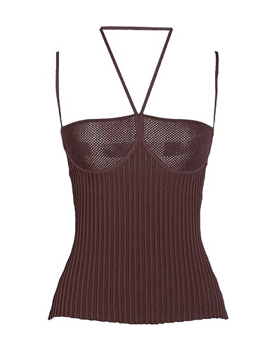 ANDREĀDAMO Top Chocolate brown 80% Viscose, 10% Polyester, 9% Polyamide, 1% Elastane