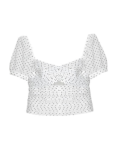 SELF-PORTRAIT Off-the-shoulder top White 100% Polyester