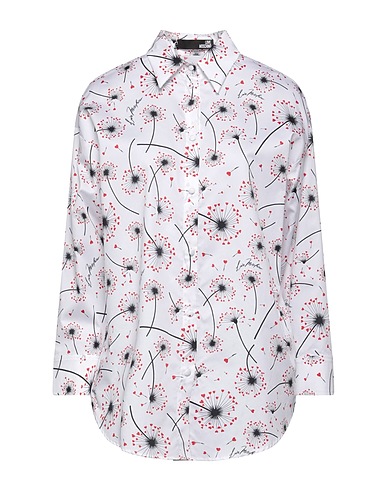LOVE MOSCHINO Patterned shirts & blouses White 100% Cotton