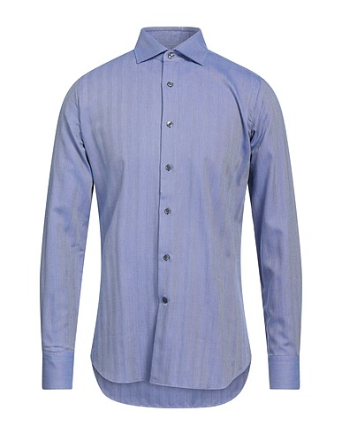 BAGUTTA Patterned shirt Azure 100% Cotton