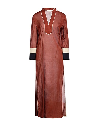 TORY BURCH Long dress Brown 100% Cotton