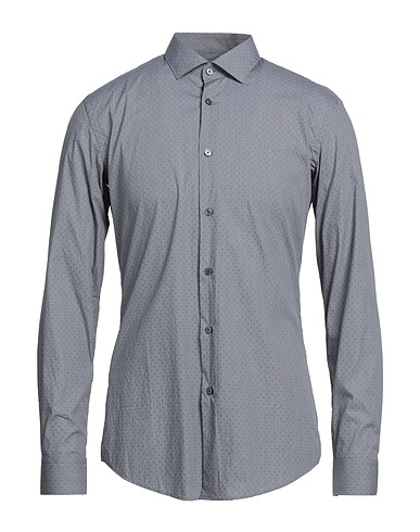 BOSS HUGO BOSS Patterned shirt Black 73% Cotton, 23% Polyamide, 4% Elastane