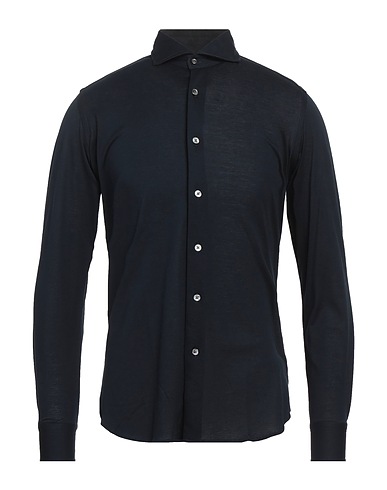 BAGUTTA Solid colour shirt Midnight blue 100% Cotton