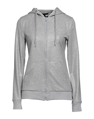 LOVE MOSCHINO Hooded sweatshirt Light grey 92% Cotton, 8% Elastane