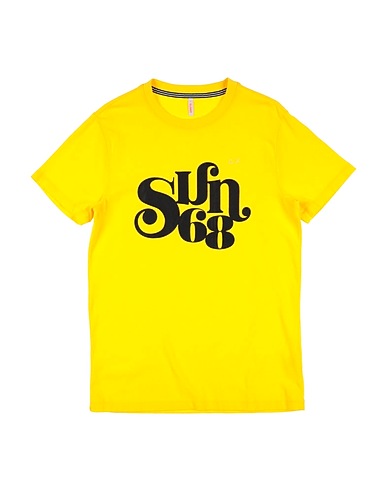 SUN 68 T-shirt Yellow 100% Cotton
