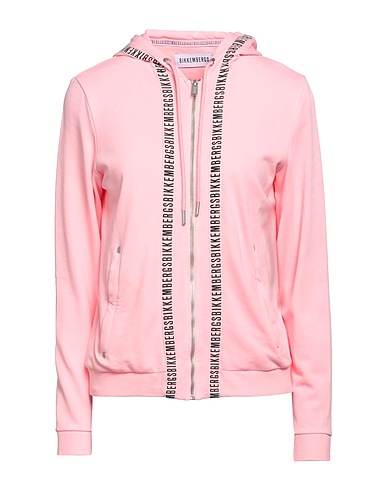 BIKKEMBERGS Hooded sweatshirt Pink 100% Cotton, Elastane