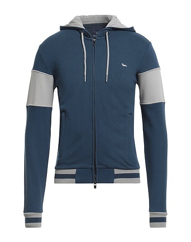 HARMONT & BLAINE Hooded track jacket  Slate blue 80% Cotton, 20% Polyester