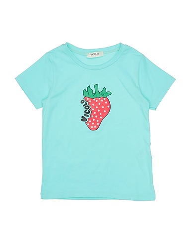 VICOLO T-shirt Turchese 90% Cotone, 10% Elastan