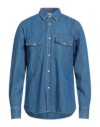 AGLINI Denim shirt Blue 100% Cotton