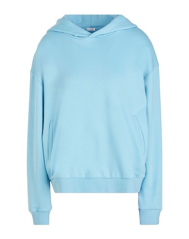 8 by YOOX Hooded sweatshirt ORGANIC COTTON OVERSIZED HOODIE Sky blue 100% Organic cotton