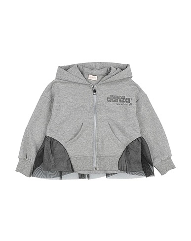 DIMENSIONE DANZA Sweatshirt FELPA ZIP CAPPUCCIO+TULLE BIMBA
 Grey 94% Cotton, 6% Elastane