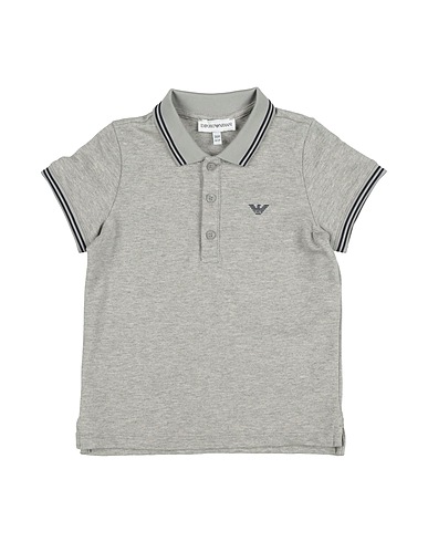 EMPORIO ARMANI Polo shirt Grey 96% Cotton, 4% Elastane