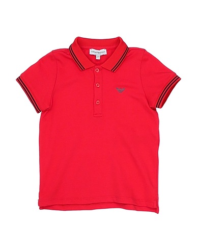 EMPORIO ARMANI Polo shirt Red 96% Cotton, 4% Elastane