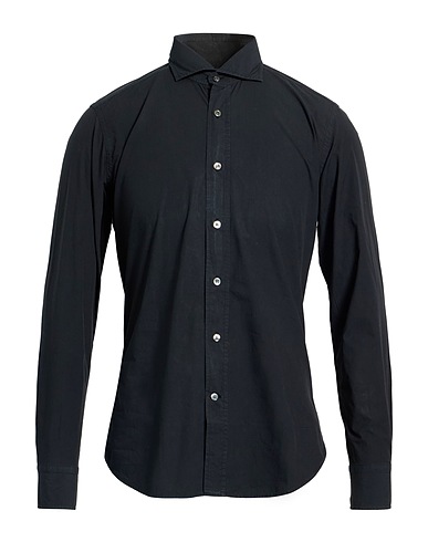 BAGUTTA Solid color shirt Black 100% Cotton