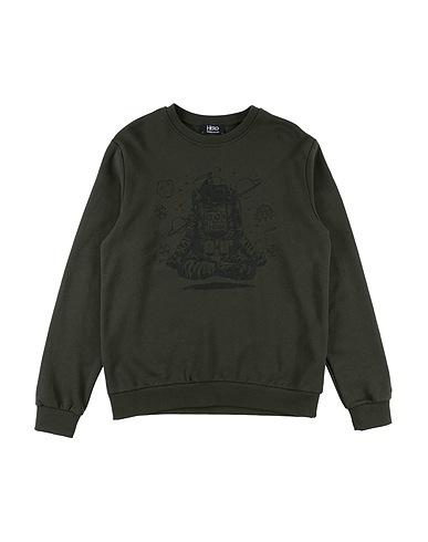 HEROS Felpa Verde militare 100% Cotone