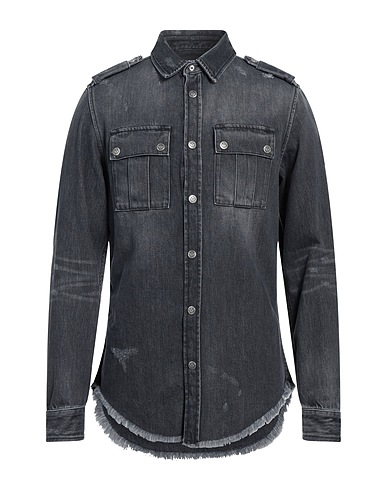 BALMAIN Denim shirt Black 100% Cotton