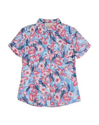 VDP COLLECTION Camicie  e bluse fantasia Celeste 100% Cotone