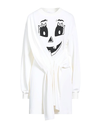 MOSCHINO Short dress White 97% Viscose, 3% Elastane, Cotton, Polyamide