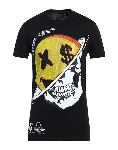 PHILIPP PLEIN T-Shirt Schwarz 100% Baumwolle, Glas, Polyester