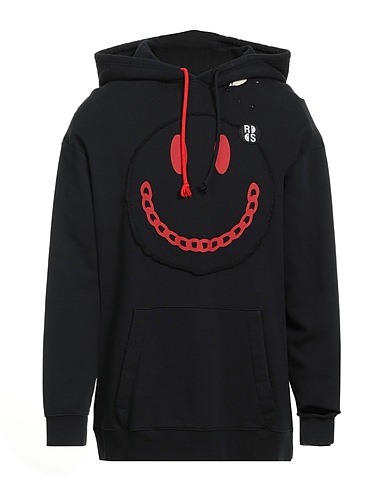 RAF SIMONS Hooded track jacket  X SMILEY Black 100% Cotton