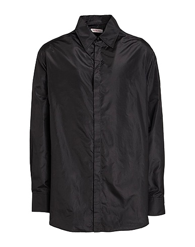 VALENTINO GARAVANI Camicia tinta unita Nero 100% Seta