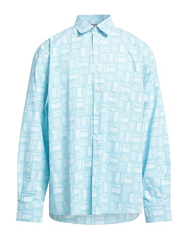 VETEMENTS Patterned shirt Sky blue 100% Cotton