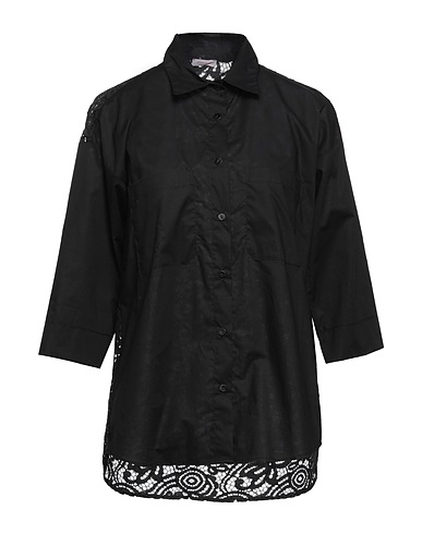 ROSSOPURO Lace shirts & blouses Black 42% Cotton, 33% Viscose, 24% Nylon, 1% Polyester