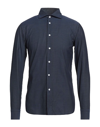 ANGELO NARDELLI Camisa estampada Azul marino 100% Algodón