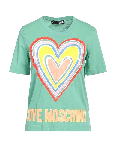 LOVE MOSCHINO T-shirt Green 100% Cotton, Elastane